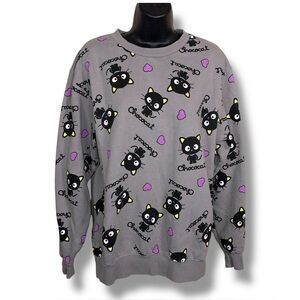 Small Sanrio Chococat Grey Black Sweater Long Sleeve Sweatshirt Bioworld
